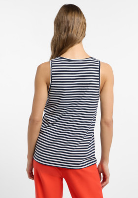 ELBSAND Maavi Tanktop coldwater+bright white stripes (50% Baumwolle, 50% Polyester) S