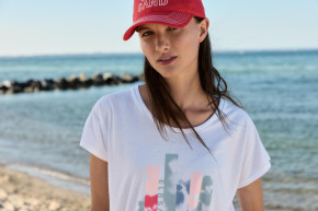 ELBSAND Grima T-Shirt bright white print B (50% Baumwolle, 50% Polyester) S