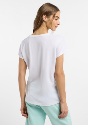 ELBSAND Grima T-Shirt bright white print (50% Baumwolle, 50% Polyester) L