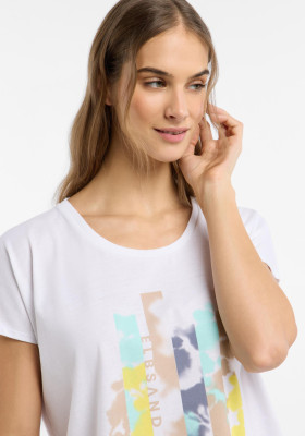ELBSAND Grima T-Shirt bright white print (50% Baumwolle, 50% Polyester) L