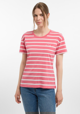 ELBSAND Uumi T-Shirt vintage rose+cloud white stripe (50% Baumwolle, 50% Polyester) M