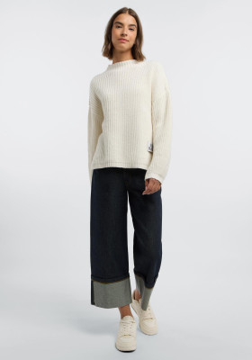 ELBSAND Oana Knit Sweater cloud white (55% Lammwolle, 45% Baumwolle) L