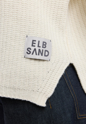 ELBSAND Oana Knit Sweater cloud white (55% Lammwolle, 45% Baumwolle) XL