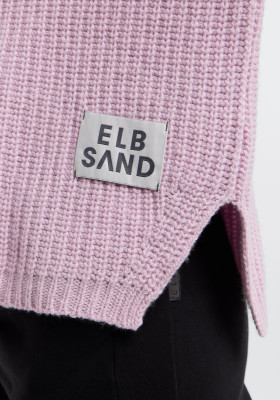 ELBSAND Oana Knit Sweater pink chalk (55% Lammwolle, 45% Baumwolle) M