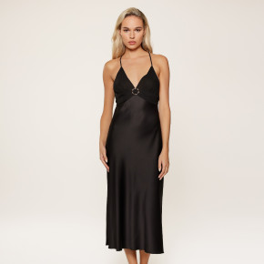 LingaDore 8005 Negligée lang schwarz (100% Polyester) L