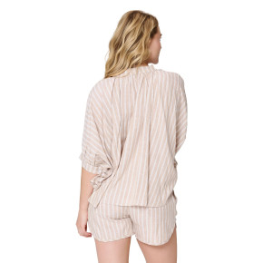 LingaDore Beachwear 8231 Set Top+Shorts dark beige stripes (100% Viskose) S