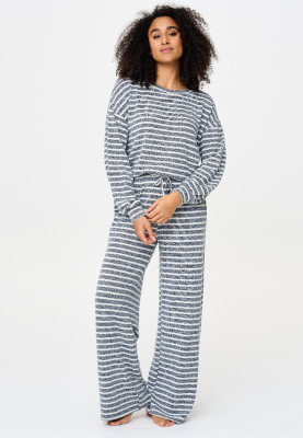 LingaDore 8613 Homewear Set blue marl (95% Polyester, 5% Elasthan) M