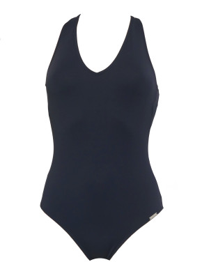WASSERSTOFF 43 418 Badeanzug Sophisticated uni - verschiedene Farben (80% Polyamid, 20% Elasthan) 42/XL / pompelmo