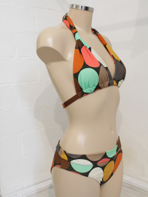 WASSERSTOFF 43 973 Triangelo Bikini Bolas black-bunt (80% Polyamid, 20% Elasthan) 36/S