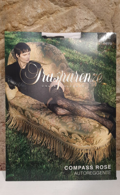 Trasparenze COMPASS ROSE halterlose Strümpfe nero (80% Polyamid, 20% Elasthan) 1/2