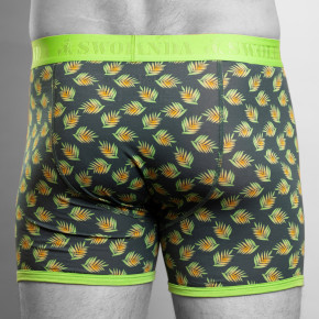 Swole Panda Leaf Print Bamboo Boxers (95% Bamboo-Viskose, 5% Elasthan) XL