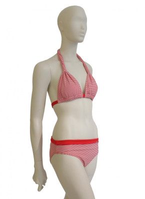 WASSERSTOFF Triangelo Bikini St. Tropez red-cream 43 949 (92% Polyamid, 8% Elasthan) 40/L