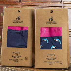 Swole Panda Shark Bamboo Boxers (95% Bamboo-Viskose, 5% Elasthan) L